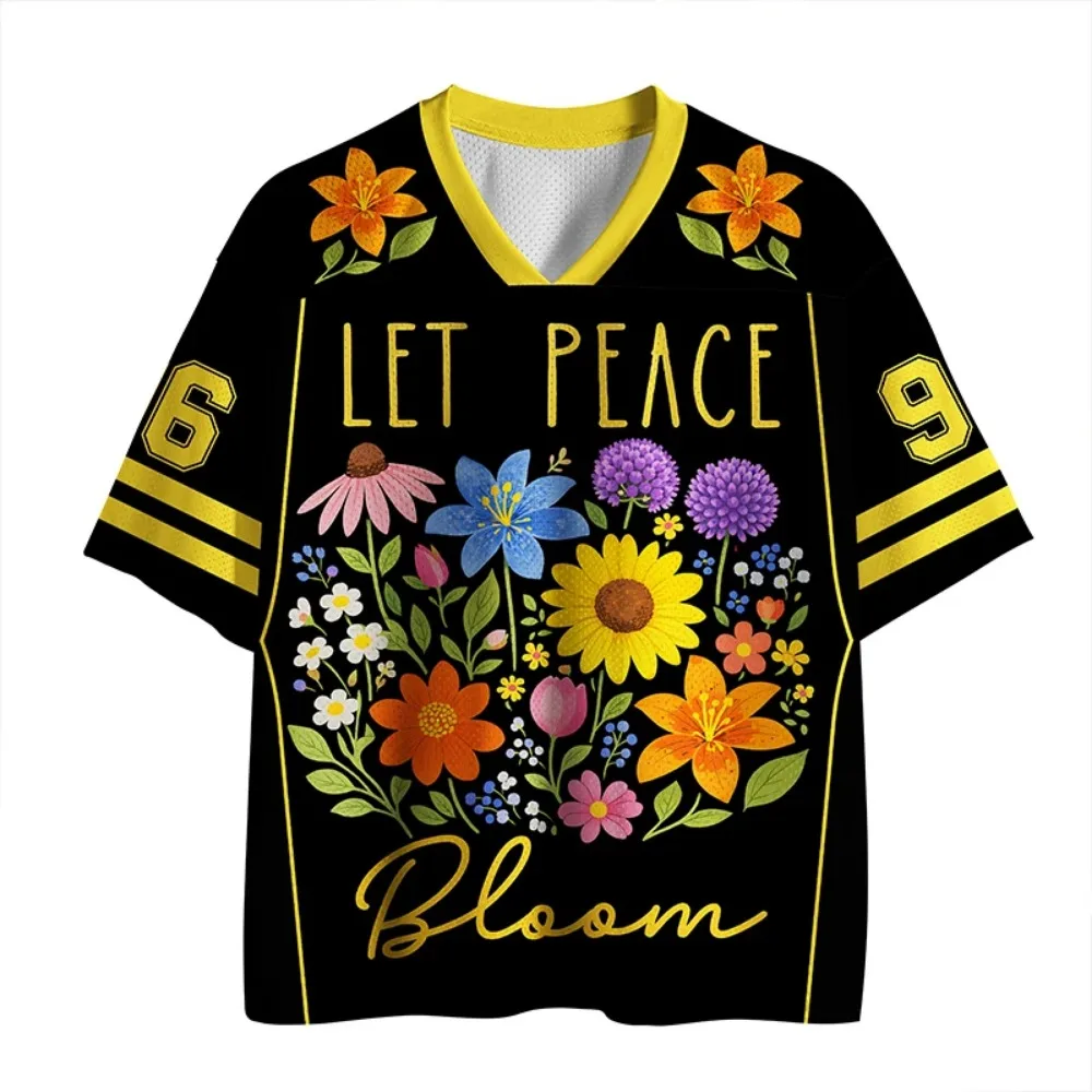 Fashion Trend Peony Flower Pattern 3D Print Breatha Quick-dry Men Large-size Tshirt Outdoor Street Casual Parent-child Clothing.