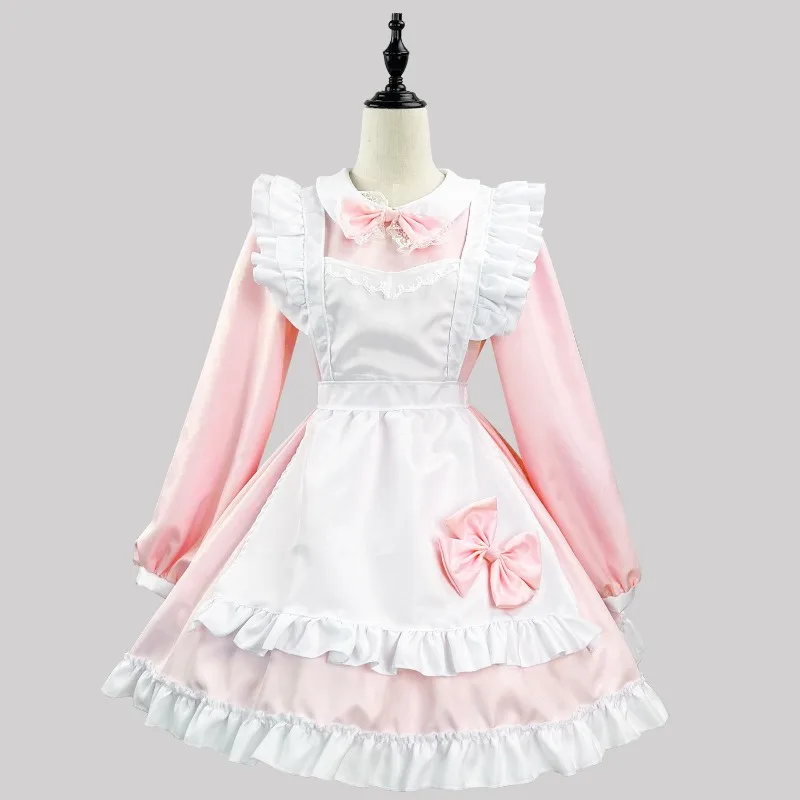 Super cute black and white long sleeved maid costume COSPLAY performance outfit in 7 colors