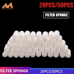 High Pressure Hand Pump Filter Elements Filtering Cottons Air Refilling Dry Water Air Purify Replacement Kit White 50pcs/set