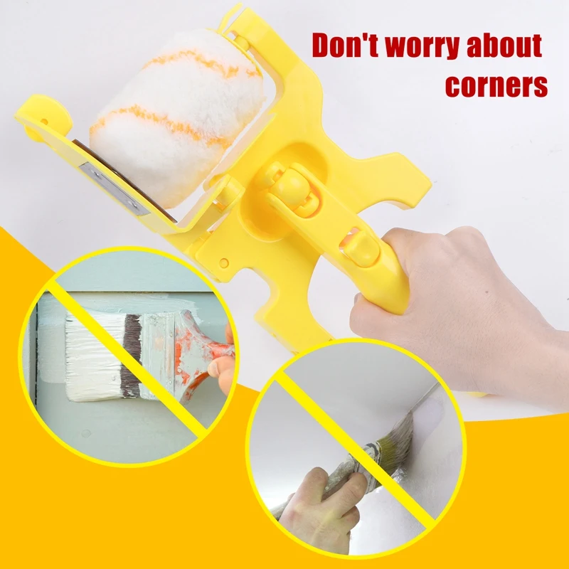 11Pcs Paint Roller Brush Set Multifunctional Hand-Held Clean-Cut Paint Edger Roller Brush Portable Home Improvement Tool