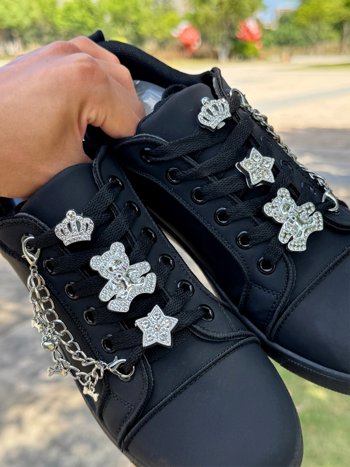 8 pieces of versatile rhinestone little bear star crown shoes - DIY detachable shoe accessories, shoe decoration items, holiday