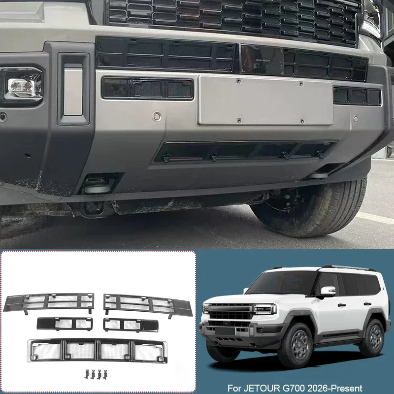 Car Modify ABS Front Bumper Center Intake Grille Cover For JETOUR G700 2026-Present Auto Front Buckle Insect Proof Net Accessory