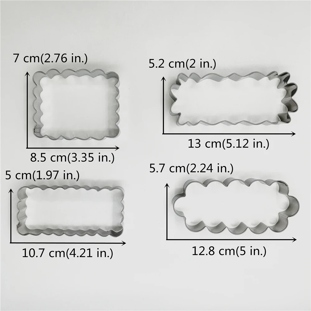 KENIAO Scalloped Edge Cookie Cutter Set - 4 PC - Biscuit Fondant Bread Sandwich Baking Mold - Stainless Steel - by J.Cookies