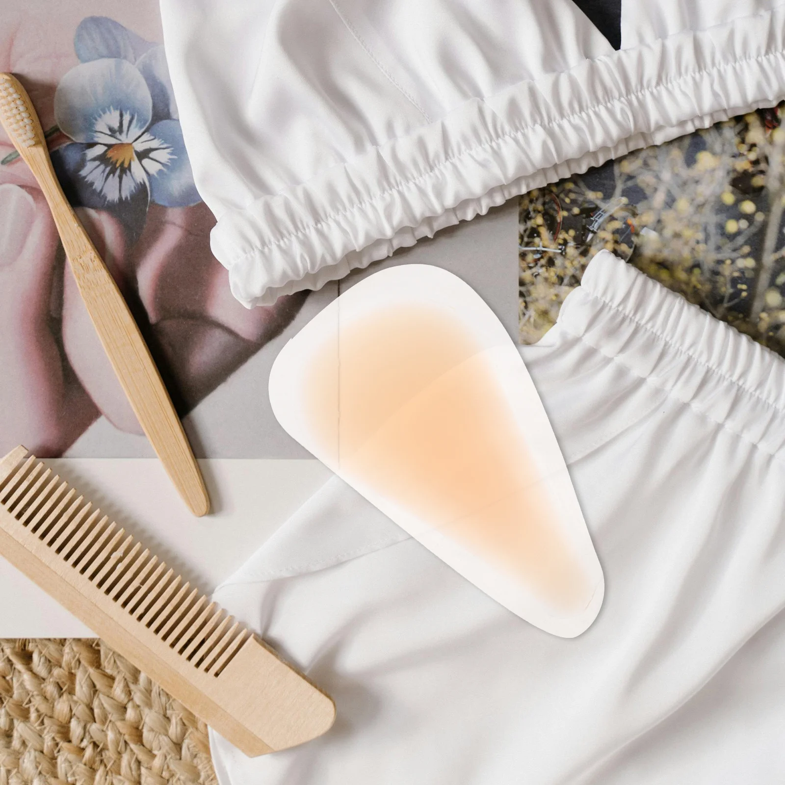 

4pcs Invisible Bra Pads Soft Silicone Hider Waterproof Adhesive Cover For Swimwear Leggings Workout Privacy Protection