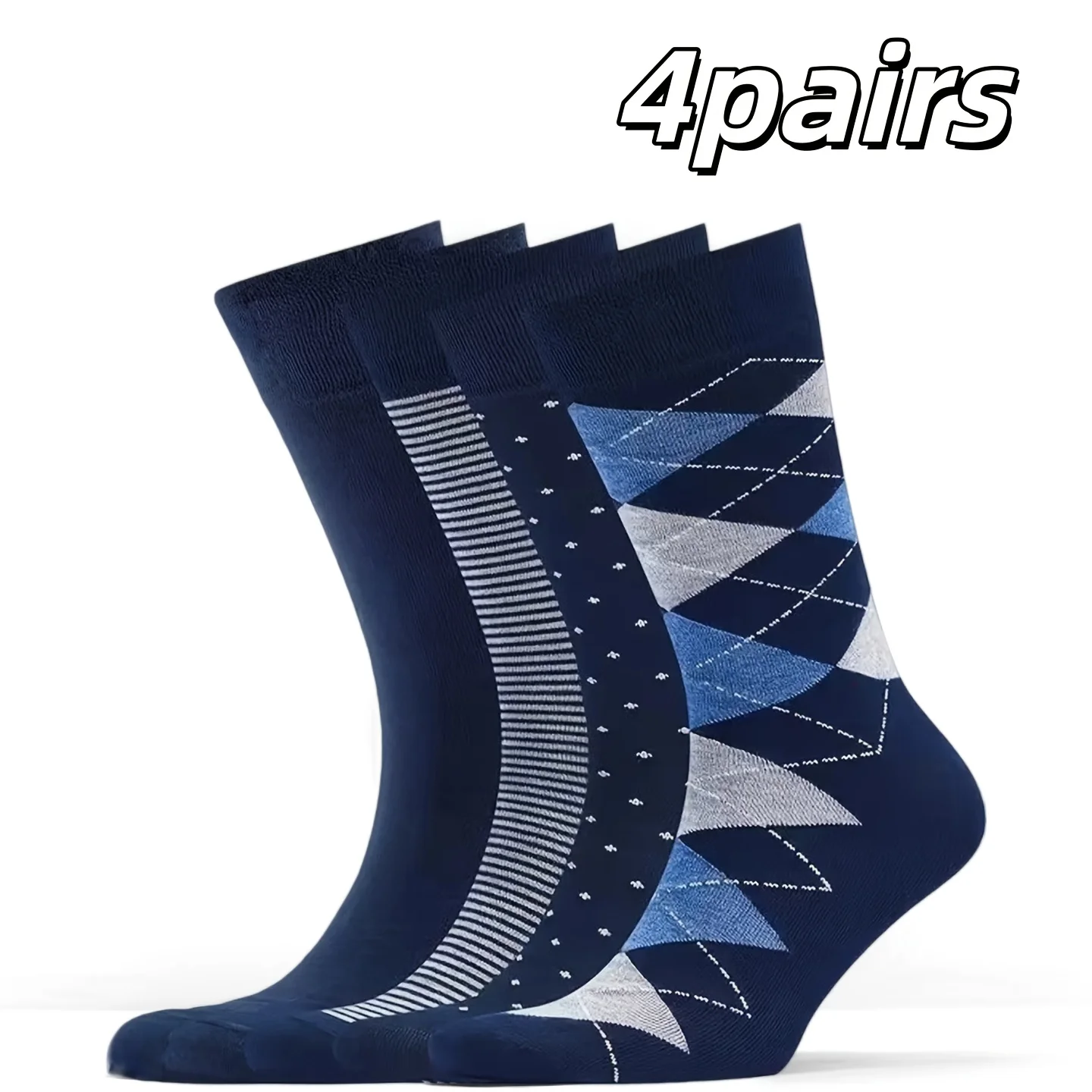 4 Pairs Men’s Dress Socks–Assorted Colors,Comfortable. Moisture-Wicking&Odor-Resistant Business Socks for Work and Formal Wear.