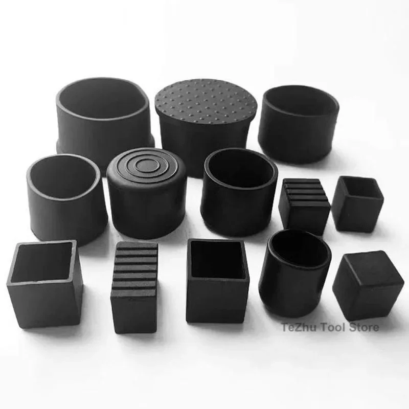 PVC Soft Rubber Chair Foot Cover Non-Slip Foot Mat Tube Rubber Sleeve Plug Cap End Cover Table Leg Protection Cover