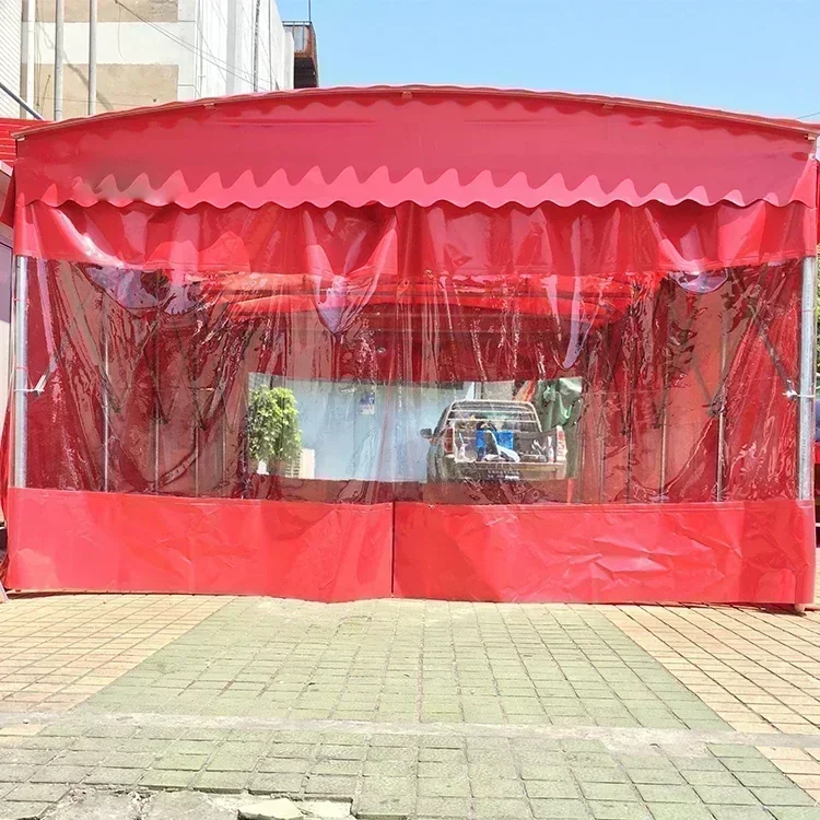 movable pull-push outdoor PVC/PVDF knife scraping tent waterproof marquee food booth tent for weatherproof