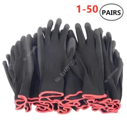 Nitrile safety coated work gloves PU and palm coated gloves safety gloves are suitable for construction and maintenance vehicles