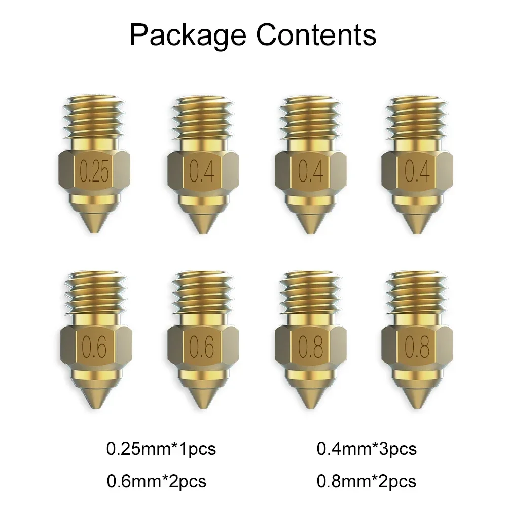 CREALITY NEW High-end Premium Brass Nozzle Kit 3D Printer Parts Upgrade High Hardness Thermal Conductivity Circular Hole Entry