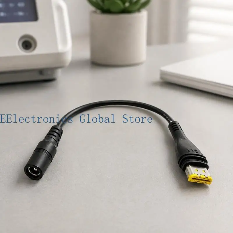 462B Short DC5525 Ventilator Adapter Cable, 20CM Female Socket to Rectangular Power Plug Cable for Breathing Machine Bedside