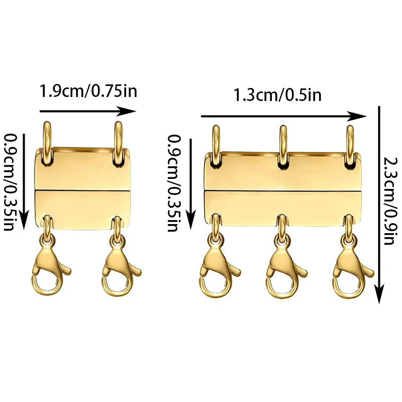 1pc Gold mehr schicht ige geschichtete Halskette Verbindung Schnalle Galvanik Prozess DIY Halskette Schmuck Schnalle Legierung Material