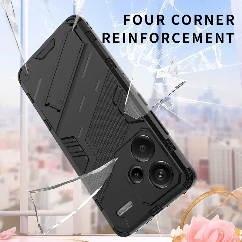 Shockproof Armor Case For Redmi Note 13 Pro Plus 12 12S 12C 13C Protect Back Coque for Xiaomi 13T Pro Mi 13 Lite 5G Phone Cover