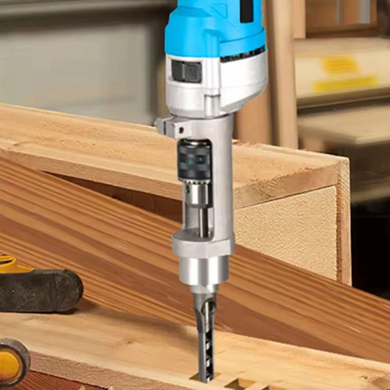 A23T Square Hole Drill Bit Adapter Bracket for Hand Electric Drill - Woodworking Mortising Attachment Fixing Tool