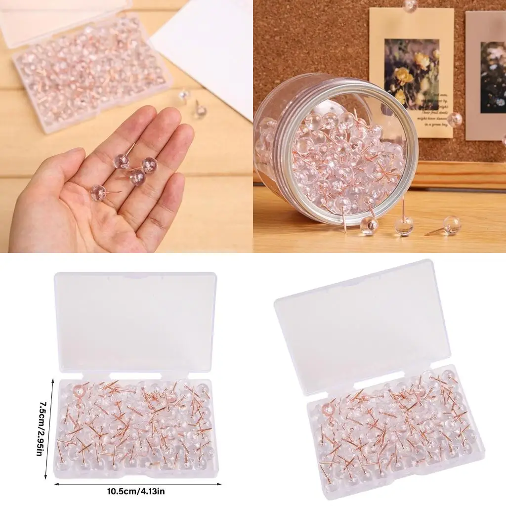 

Pack Of 100 Rose Gold Thumb Tacks Push Pins set for Bulletin Boards & Crafts