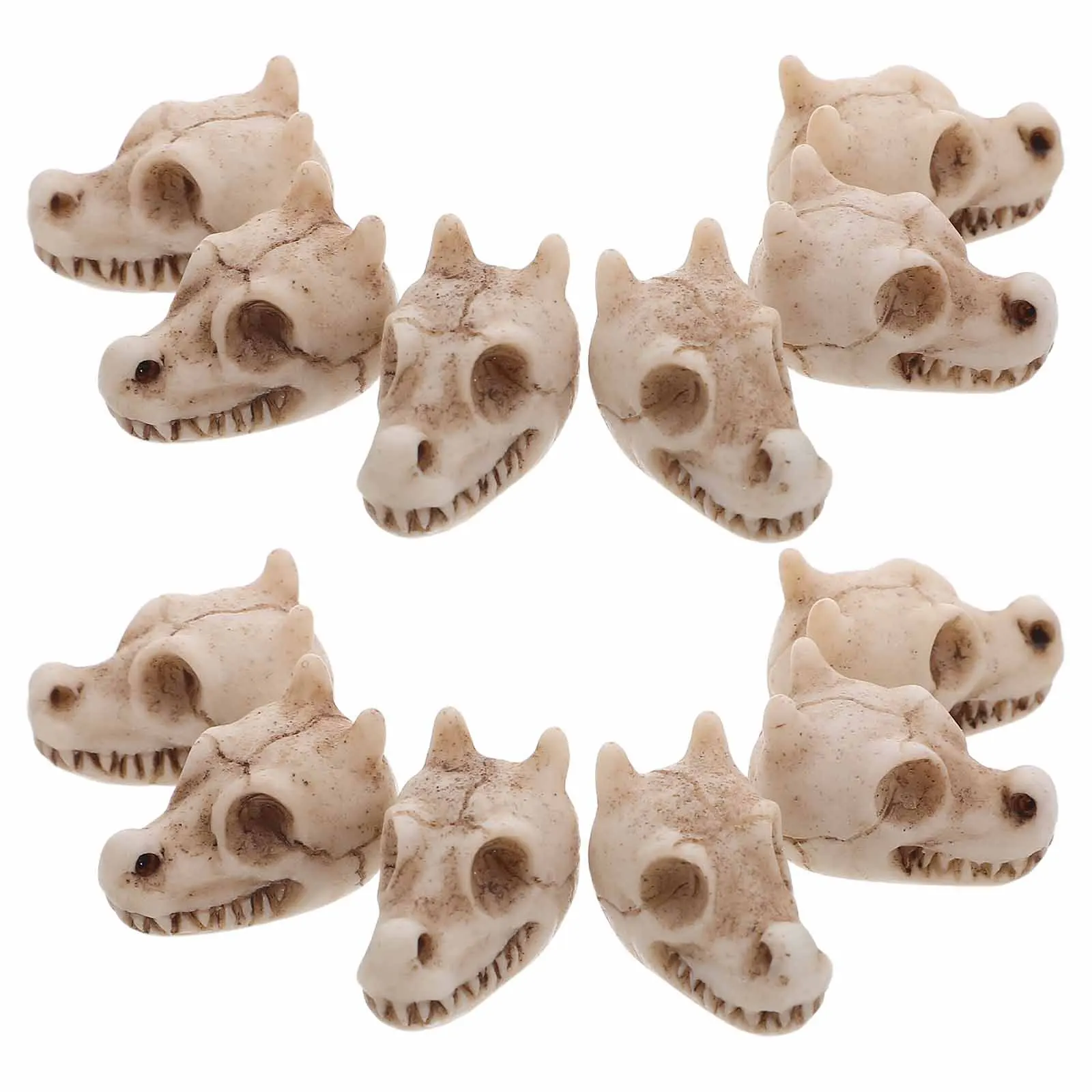 

20pcs Mini Dragon Skull Resin Figurines Outdoor Garden Decor For Fish Tank Yard Lawn Decoration Waterproof Weather Resistant
