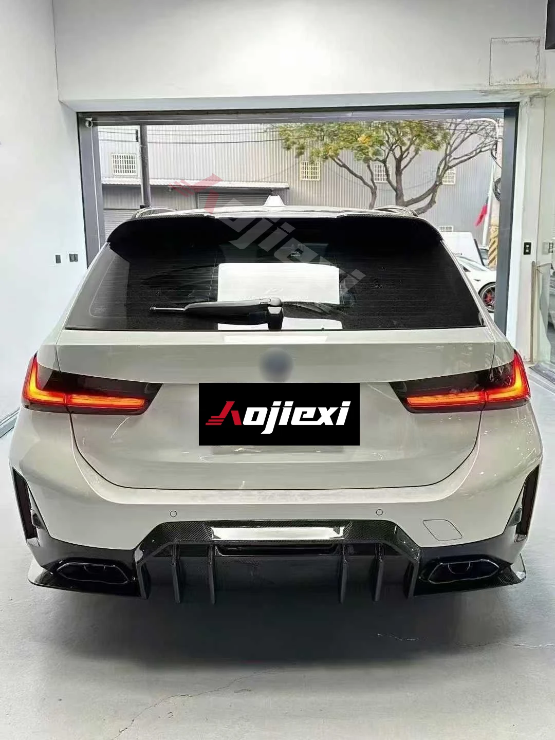 FD Style Carbon Fiber Rear Bumper Diffuser for BMW 3 Series G20 G21 LCI Touring Hight Quality Rear Bumper Splitter Lip Body Kit