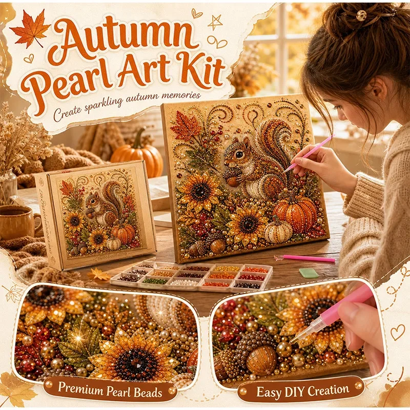 DIY Santa Claus Christmas Tree Pearl Painting Craft Set Flowers Autumn Pearl Painting Handmade Creative Pack Toy Birthday Gifts