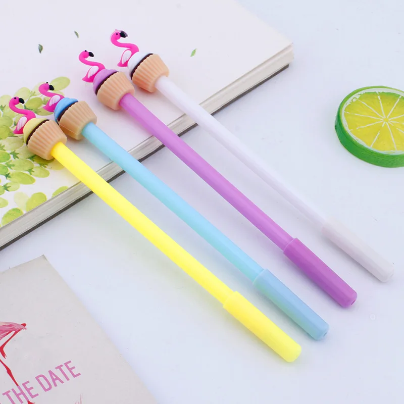 

50PCS Cute cartoon flamingo neutral pen creative stationery student small fresh swan office water signature pen wholesale