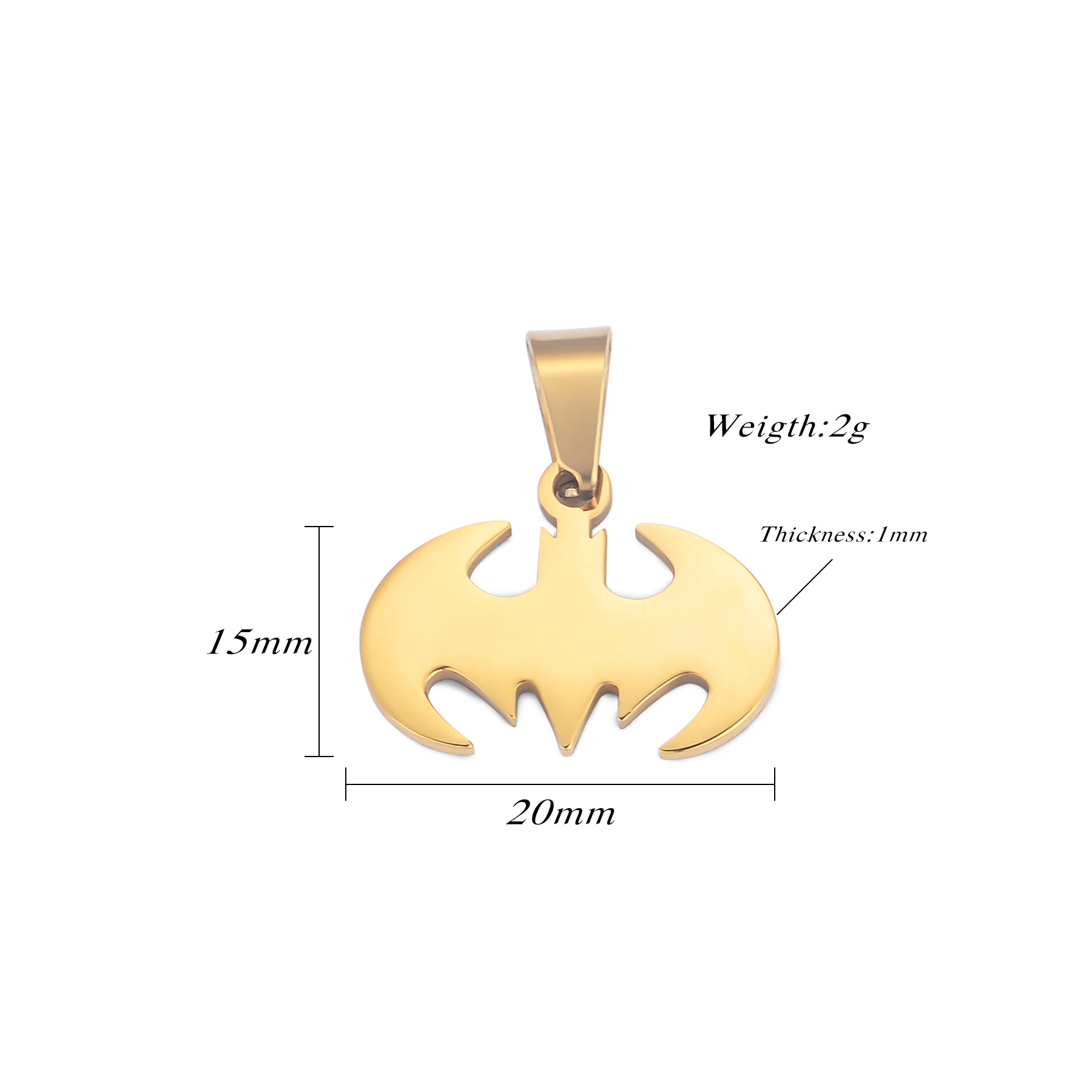 Großhandel 4 Stück/Set Fledermaus-Anhänger Edelstahl-Charms für DIY-Schmuckherstellung Halsketten-Anhänger Halloween-Geschenk – Detail 1