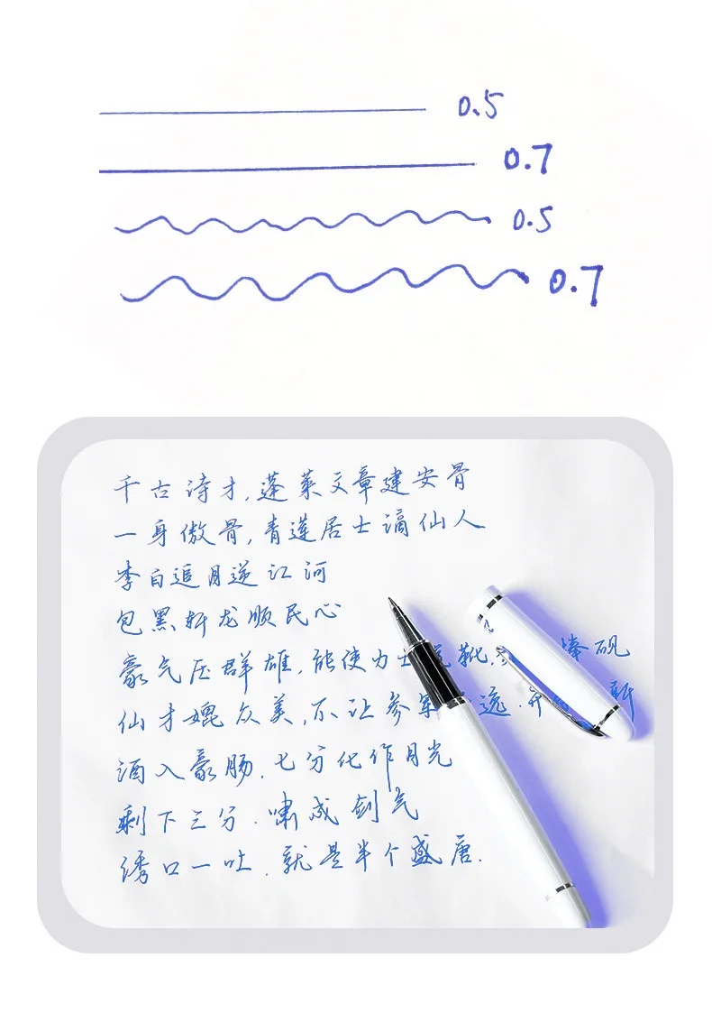 5 Stück Jinhao Gel-Tintenminen für Kugelschreiber, perfekt für Büro und Geschäft, Executive-Stift (Standard/Spirale) (blau/schwarze Tinte) – Detail 12