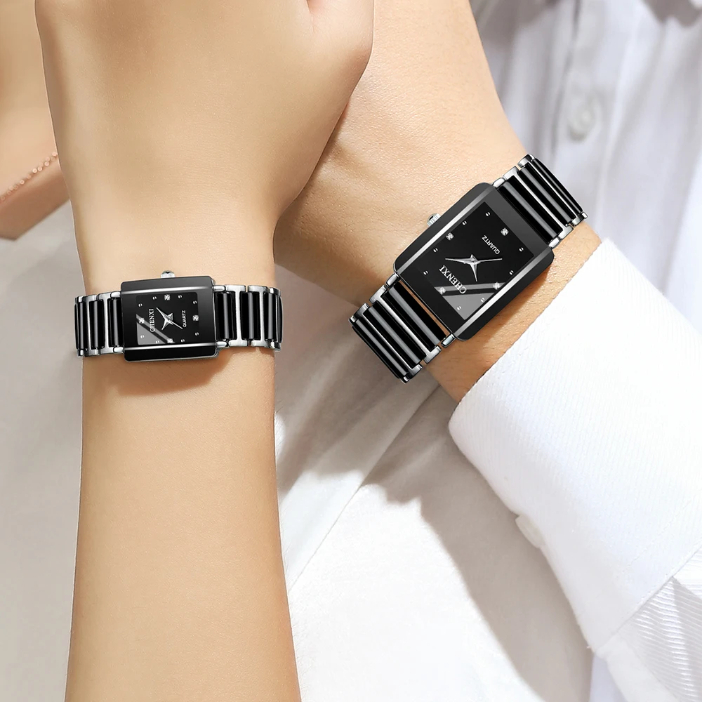 Moda Chenxi 104A Zegarek dla par Wodoodporny Top Marka Luksus Dla Kobiet Mężczyzn Z Ceramikiem I Metalowym Paskiem Relojes Para Mujer