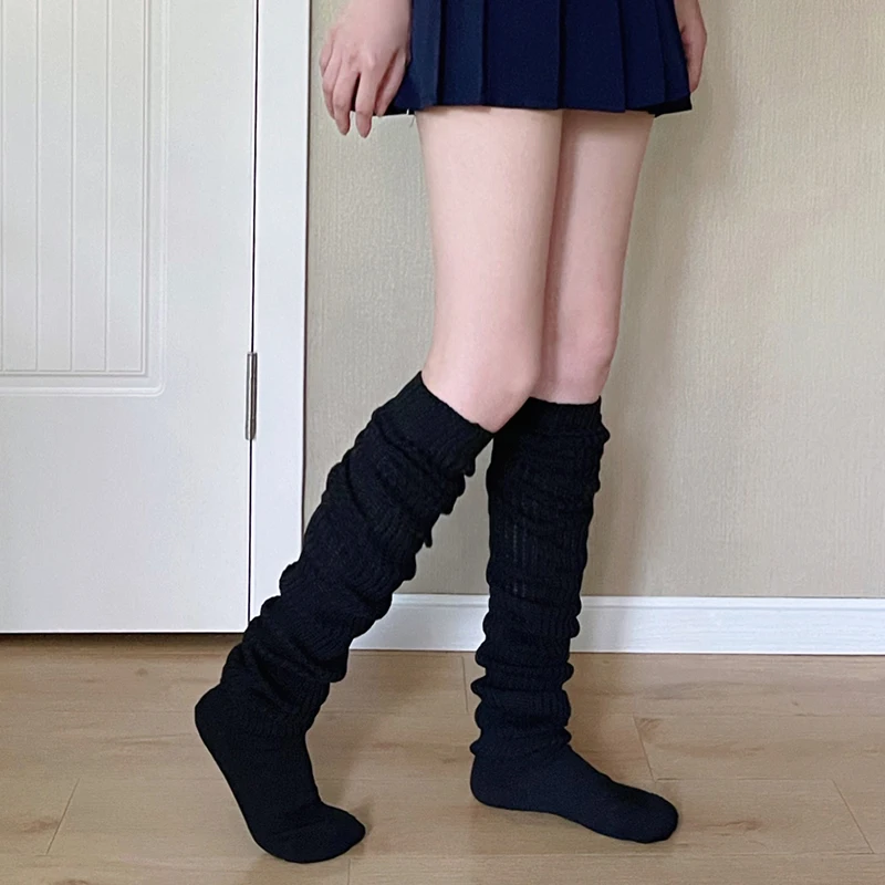 13 colors Japanese Knitted Leg Warmers Solid Color Loose Socks Yoga Sock Lolita Long Magic Bubble Pile Leggings socks Home Socks