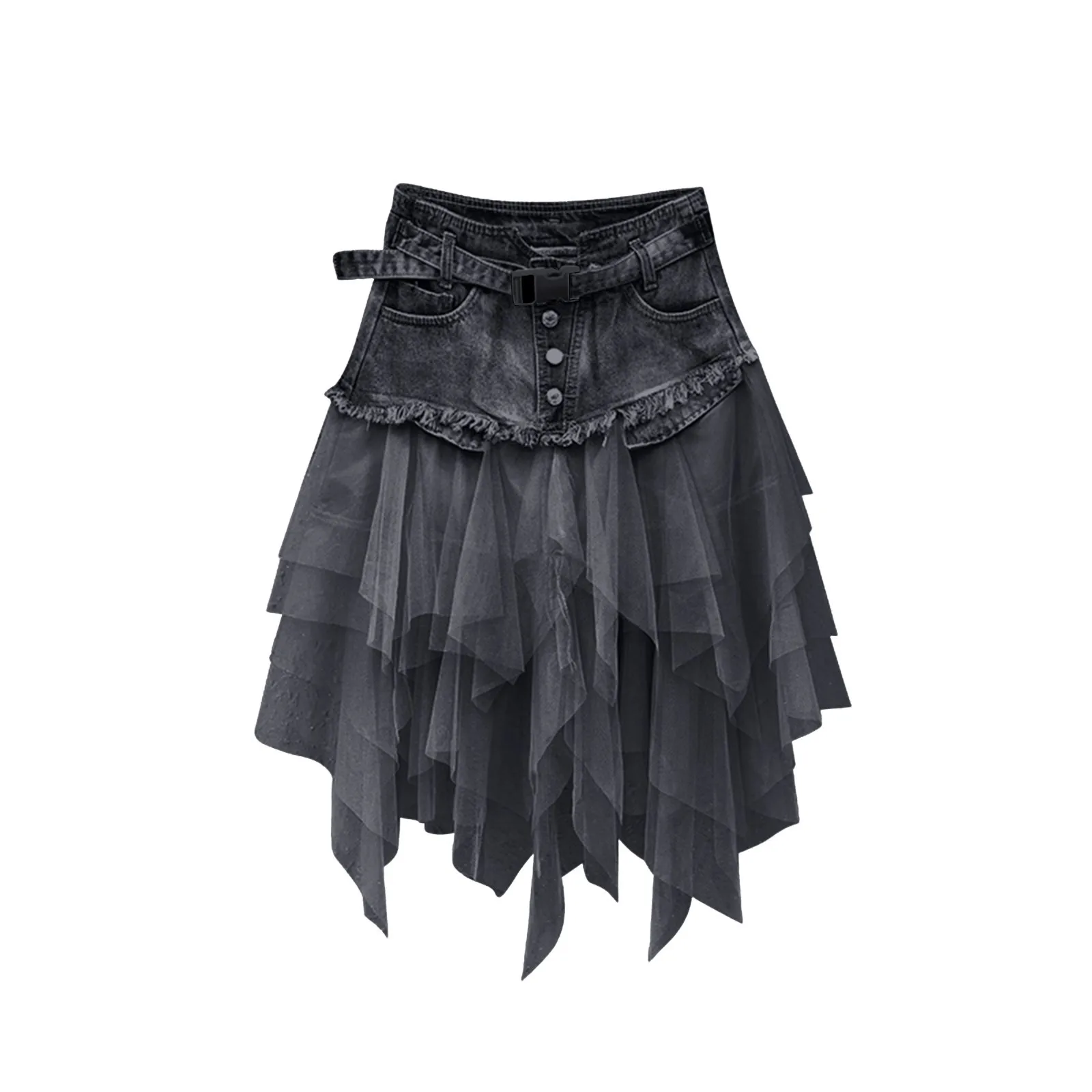 Patchwork Skirt Jean Skirts Denim Skirt With Belt Pleated Skirt Skirts For Women 2024 Gothic Y2k Streetwerar Trendy Mini Skirt