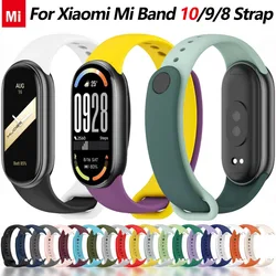 Correa deportiva de silicona para Xiaomi Mi Band 10/9, pulsera de repuesto NFC, correa para Xiaomi Mi Band 8/9, accesorios para correa de reloj inteligente