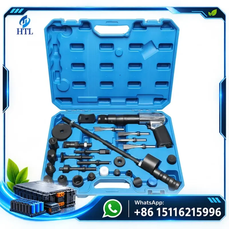 HTL Air Hammer Kit, Flat Head Chisel, Tapered Punch Tail Cutting Tool, Diesel Injector Remover, Adapter, Body Repair Tool