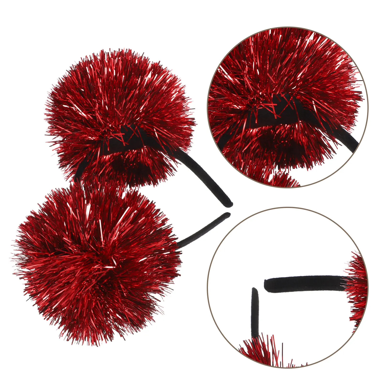

Glitter Yarn Ball Headband Kids Toddlers Holiday Party Performance Sequin Sparkly Pom Pom Headband Children's Dance Hair