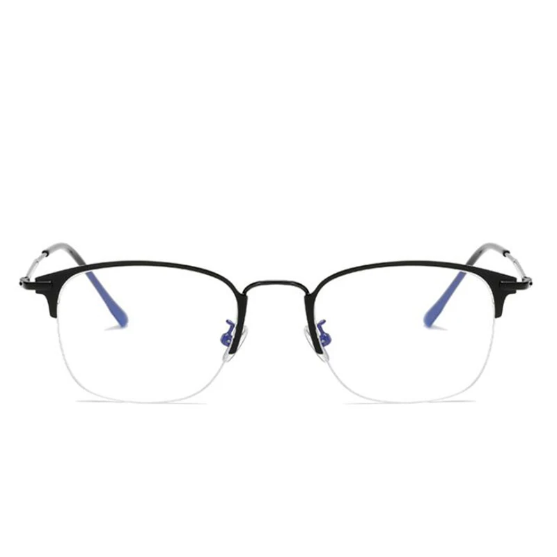 Metal Photochromism Gray Lens Prescription Eyeglasses Women Men Half Frame Square Shortsighted Eyewear 0 -0.5 -0.75 To -6.0