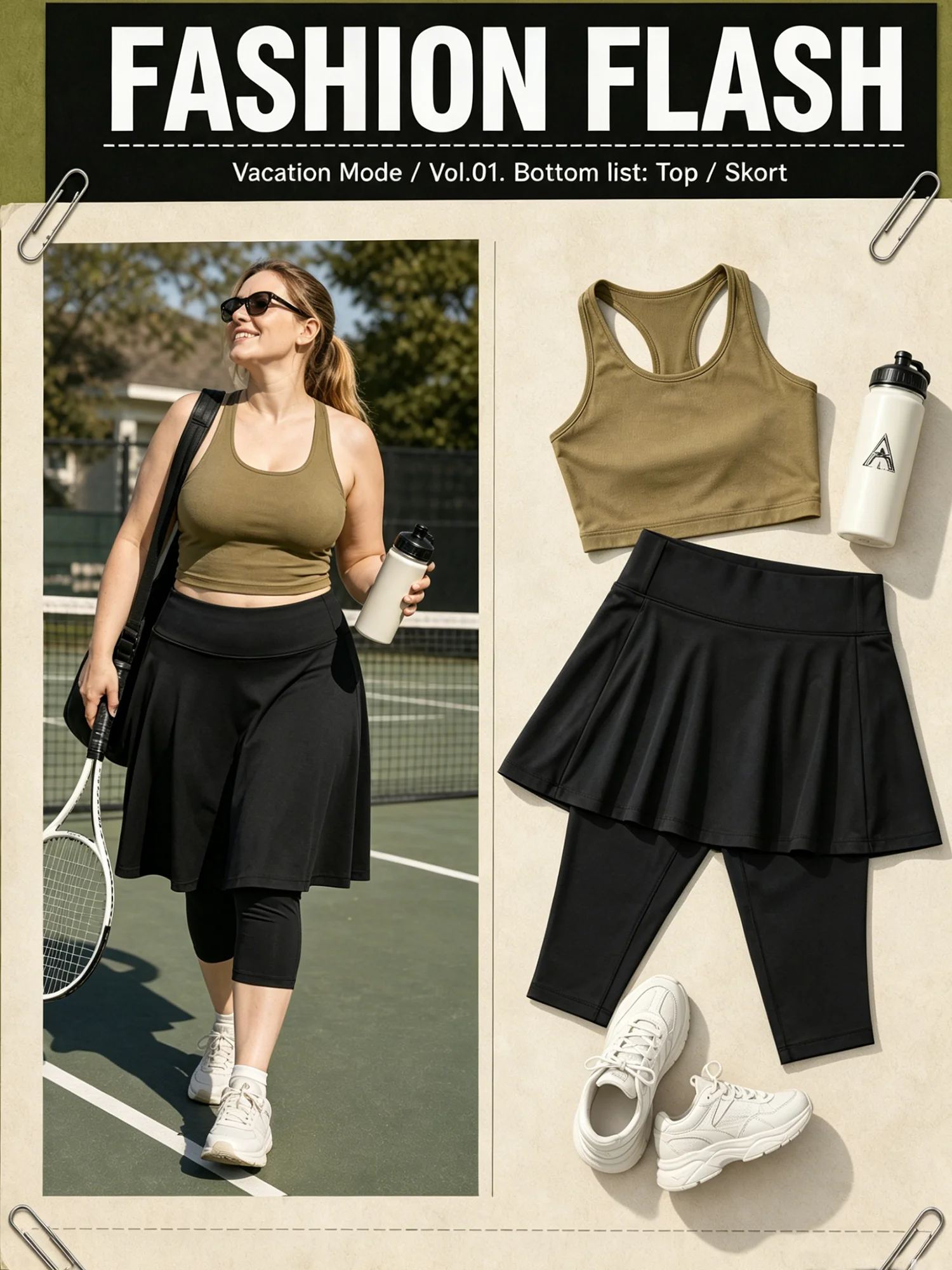 Plus Skirted Capris Skorts Women Long Knee Length Skirt with Capris Leggings,Skirted Leggings with High Waisted Zipper Pockets - view 5