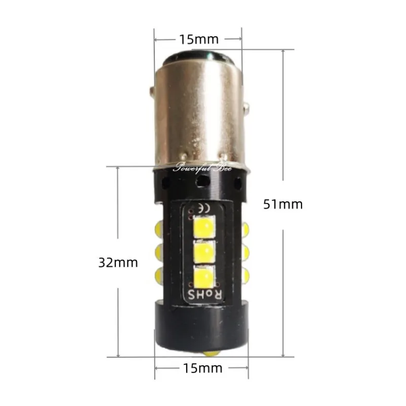 2 x AC/DC12-80V 1157/BAY15D 30W power car motorcycle truck LED driving brake lights bulb super white amber signal lamp