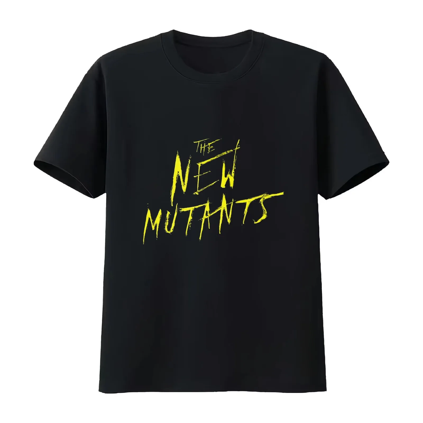 YELLOW THE NEW MUTANTS LOGO T-Shirt Summer Casual Cotton Tee Oversized Streetwear Tops Vintage Graphic Print 100% Cotton