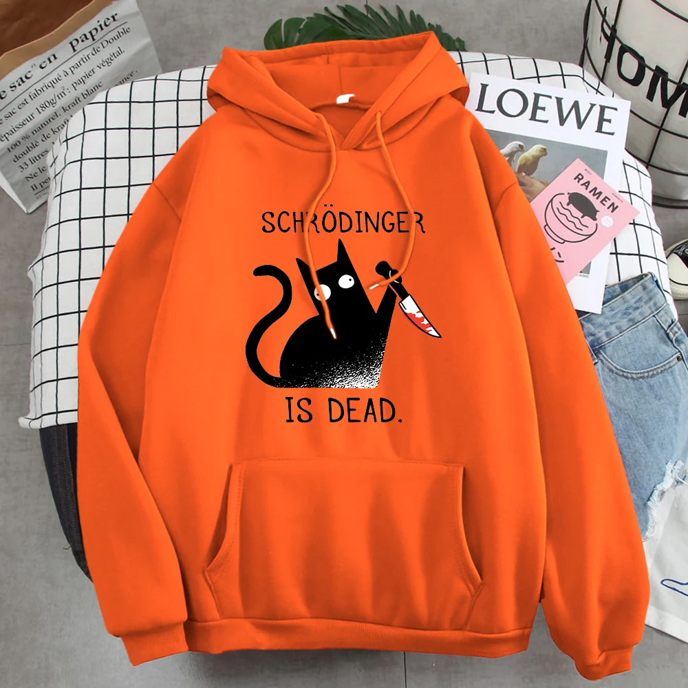 Sweatshirts Schrodinger Is Dead Black Cat Men Hoody Long Sleeve Punk Harajuku Men's Hoodie Street Korean Hoodies Rock Clothing