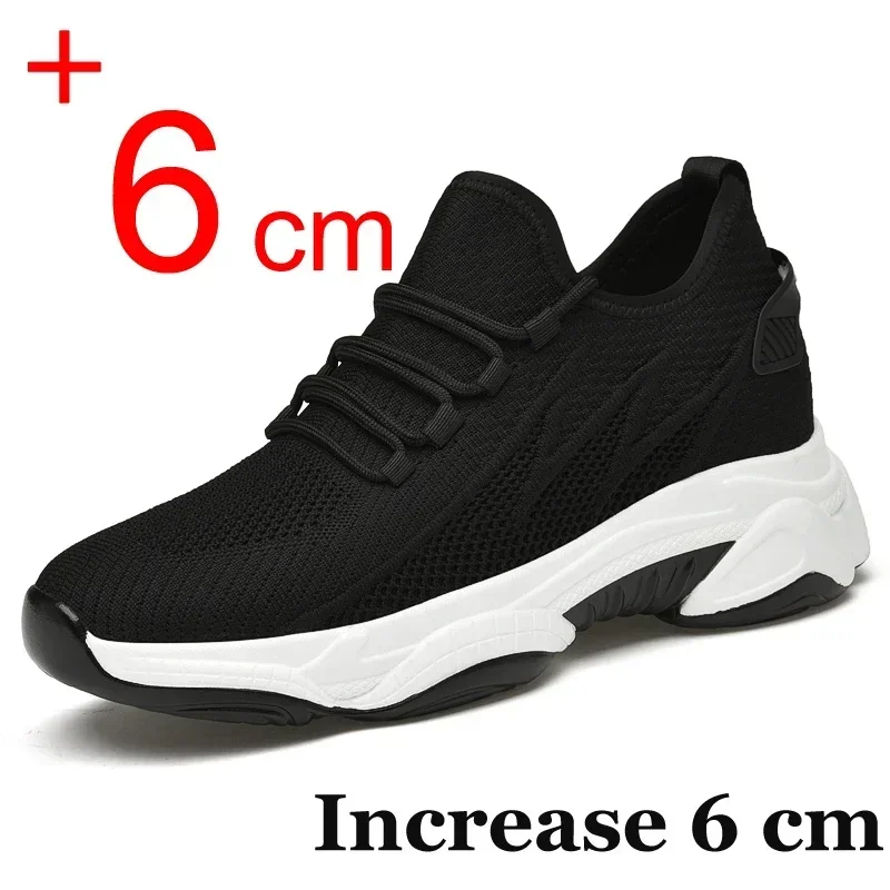 Toenemende heren sneakers Casual verhogingsschoenen 8 cm hoogteverhogende schoenen voor de zomer Ademende 6 cm lift