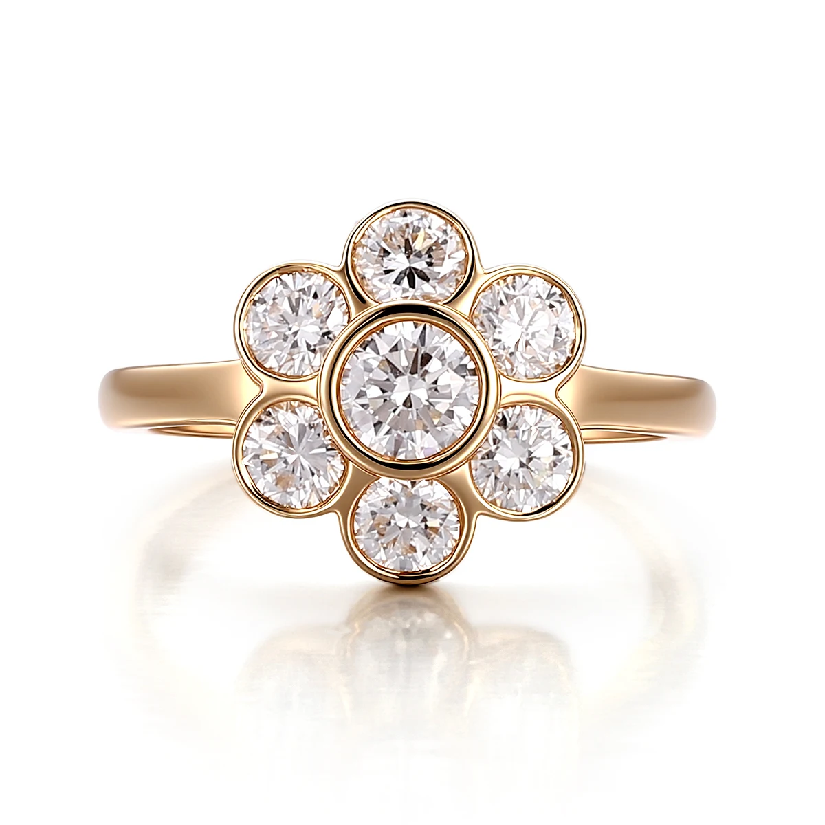 

Provence Jewelry 10K Yellow Gold DEF Lab Diamond Ring Round cut For Women Wedding Anniversary Birthday Gift and Lady Daily Wear
