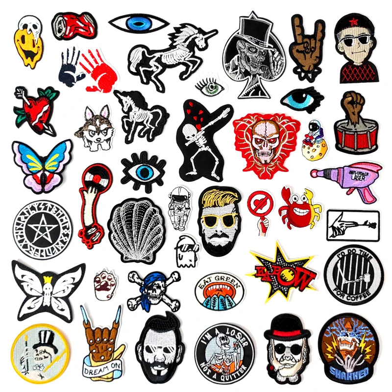 Призрак-череп-скала-нашивки-для-глаз-вышивка-искусственные-декоративные-значки-астронавт-пират