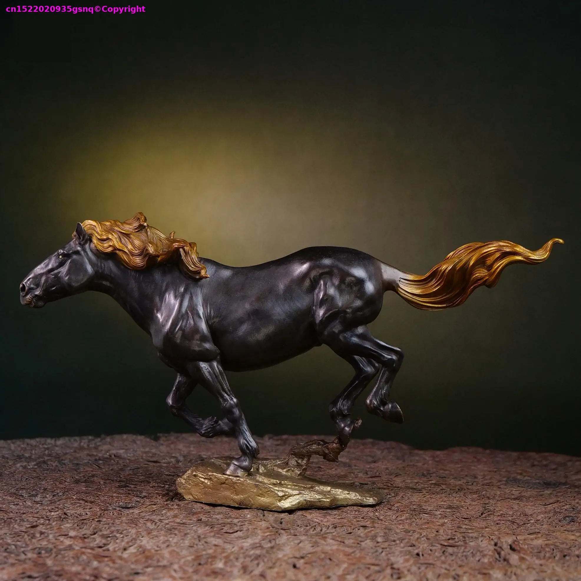 TOP Lucky Mascot African galloping wild horse bronze sculpture room Company office bar club home Auspicious Decorative ornament