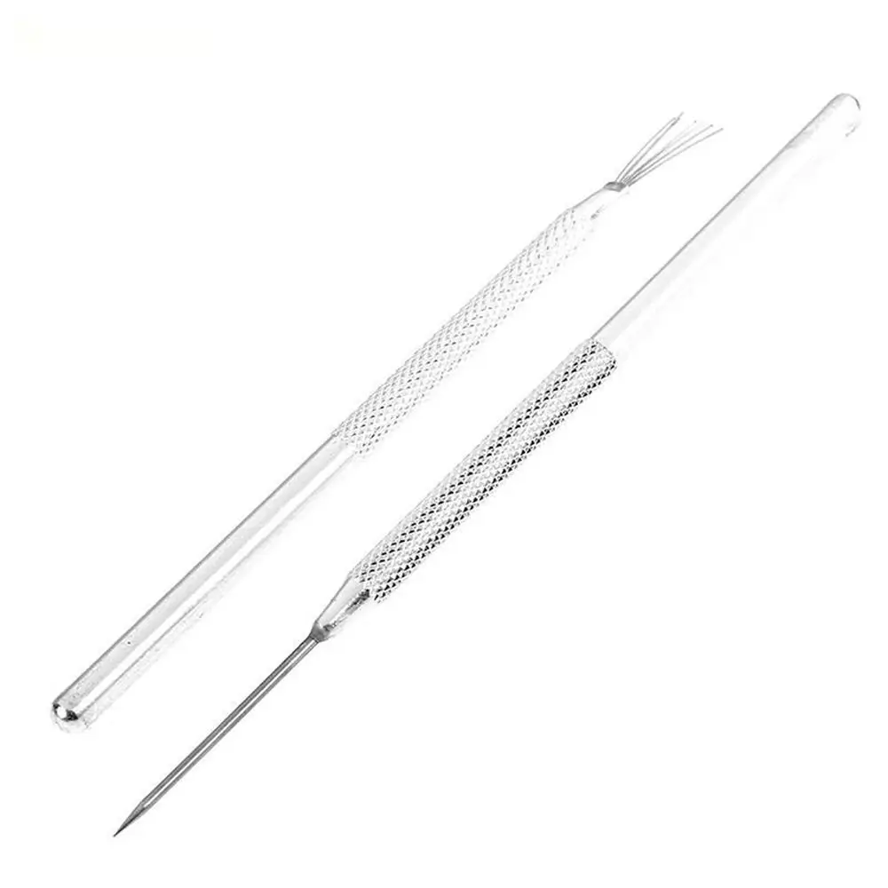 1Pcs DIY Texture Pottery Clay Sculpting Tool Modeling Feather Wire Texture Brush 7 Pin Polymer Ceramics Carving Needle