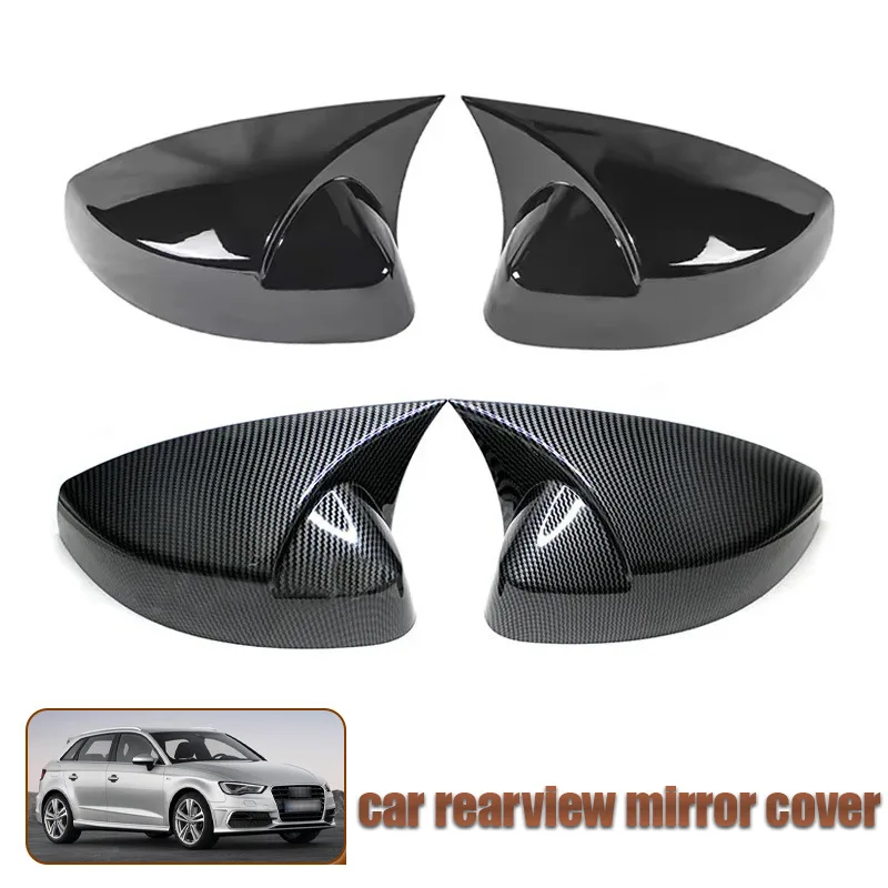 

For 12-20 Audi A3 reversing mirror shell, horn shaped rearview mirror protective cover, and car exterior decoration pasting