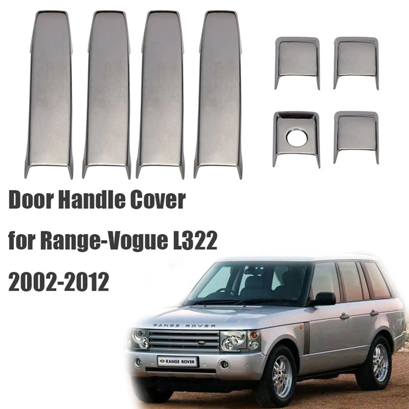 4 Set Car ABS Chrome Exterior Door Handle Cover Trim For Land Rover Range- L322 2002-2012