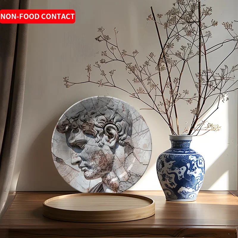 1pc of Non-Food Contact Snake Pattern Art Ceramic Decorative Plate, Nordic Style for home Ornament, Wall Hanging Plate for