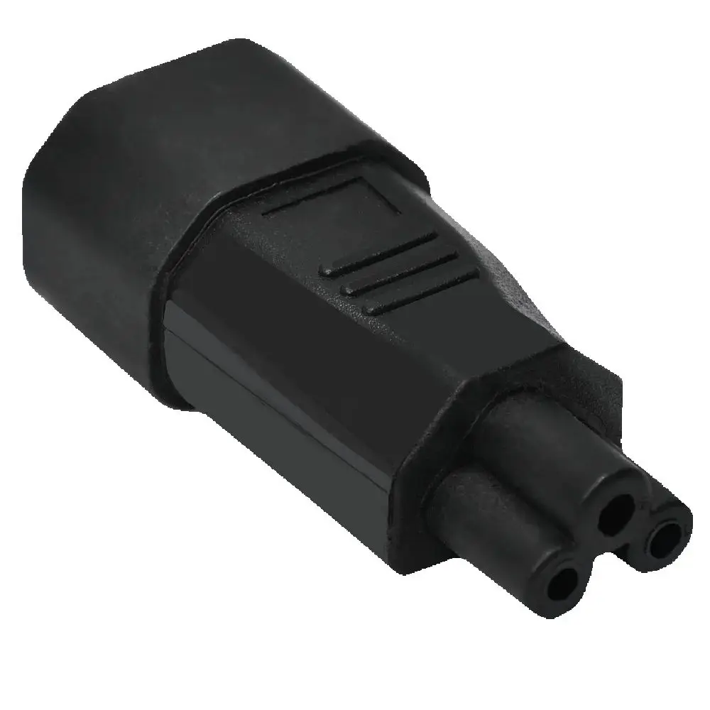 1pcs Black IEC320 C14 to C5 Convert Power Connector UPS APC PDU Male to Female Power Socket Plug Adapter for Laptop Computer 10A