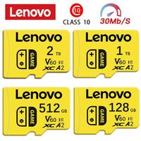 Lenovo Memory Cards Class 10 1TB 2TB Micro TF Card 128GB 512GB 256GB SD Flash Memary Card Microdrive For Cameras Car DVR Drones