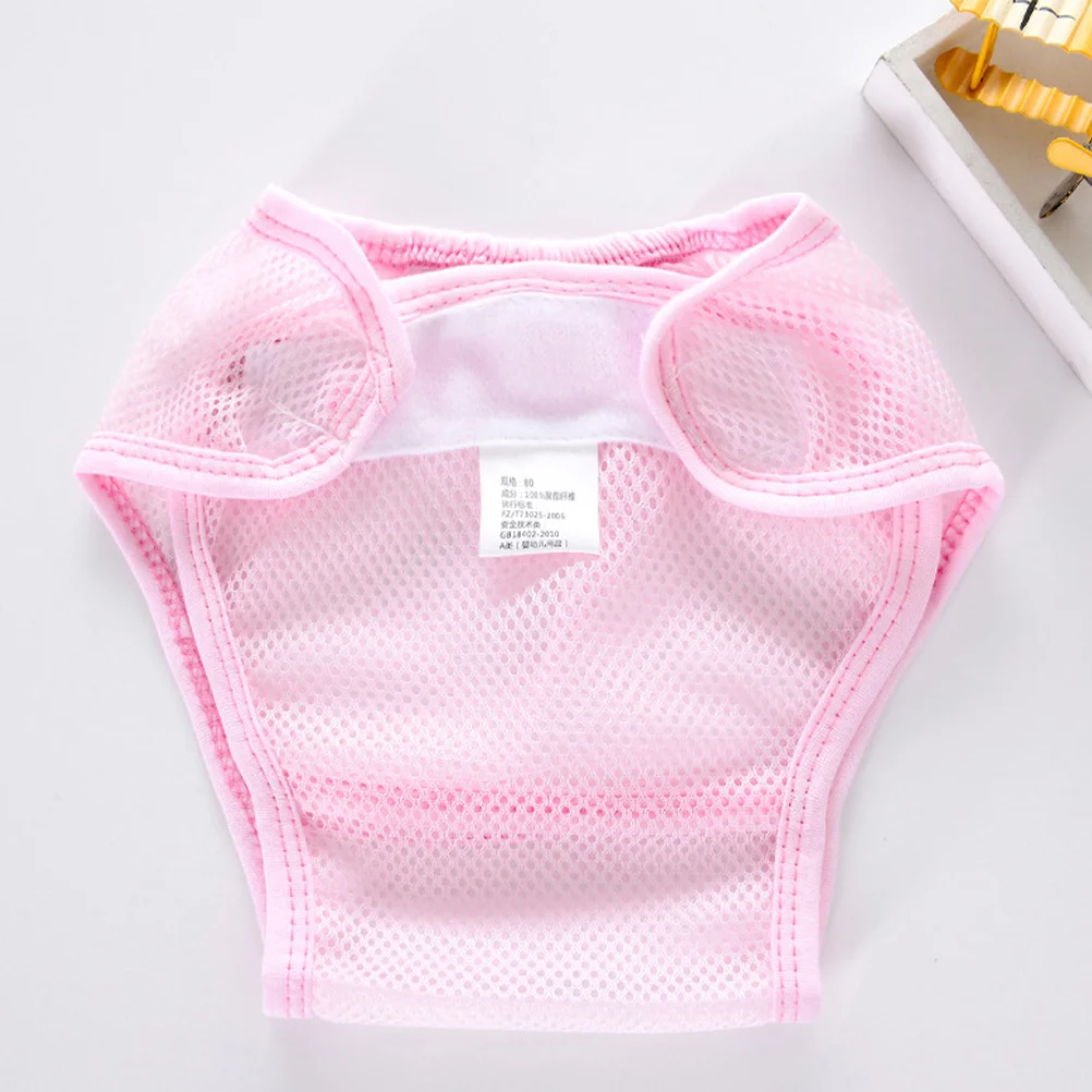 

3 шт., детские сетчатые тканевые подгузники, дышащие подгузники, моющиеся штаны для тренировок, тренировочные трусики, розовые, размер 80, детские