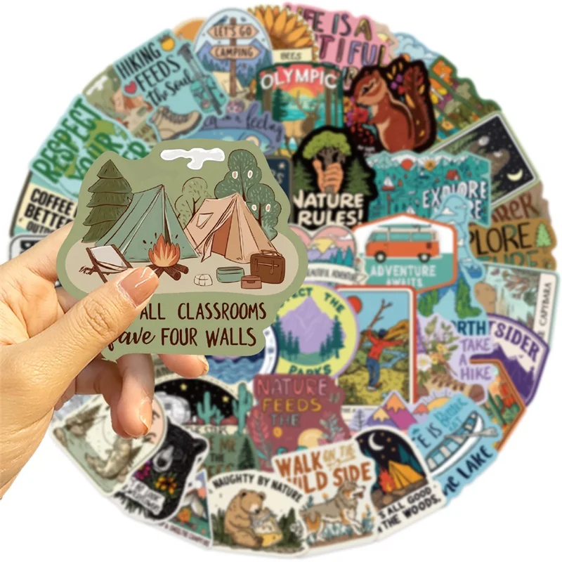 10/30/50PCS Cartoon Colored Nature PVC Sticky Sticker Aesthetic DIY Decoration Scrapbooking Hand Accounting Supplies view 6