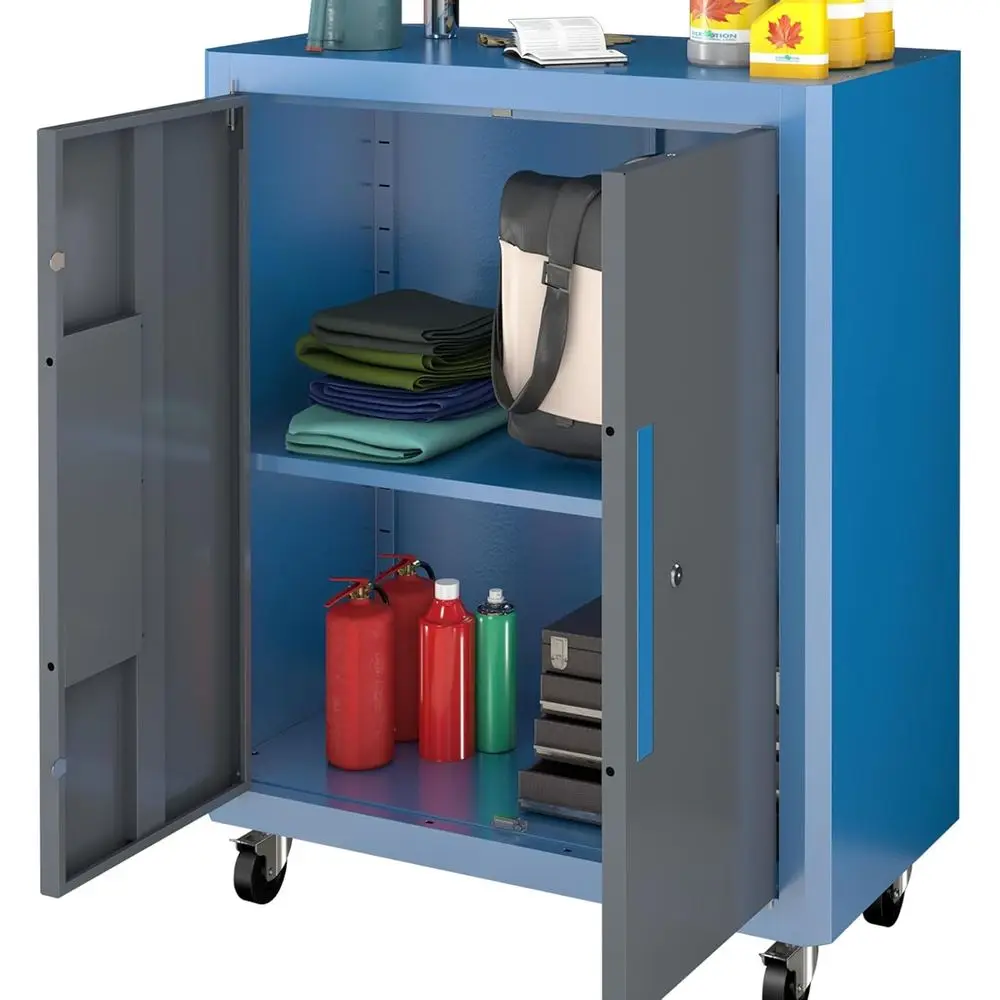 

Extra-Large Rust-Resistant Rolling Tool Cabinet with Heavy-Duty Metal Storage, Adjustable Shelves, and Locks for Garages, Wareho