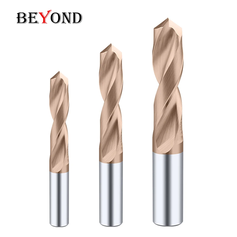 

BEYOND HRC55 Twist Drill Coated Solid Carbide Straight Shank Tungsten Steel Drilling 1mm 2mm 3mm 5mm 6mm 7mm 8mm 18mm 40 60 Long