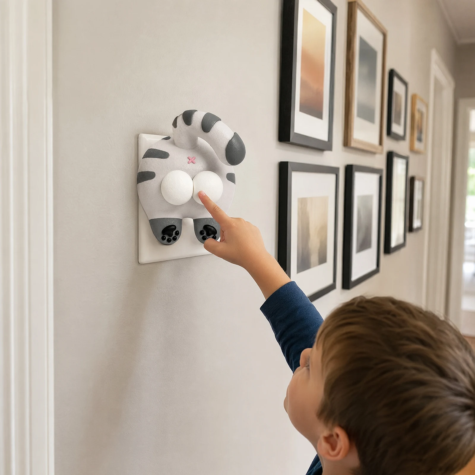 Wall Switch Panel Cover Beautifies The Ugly Wall Creative Cat Butt Switch Panel Sticker Home Wall Decoration Switch Sticker